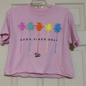 graphic tee pink crop top t-shirt